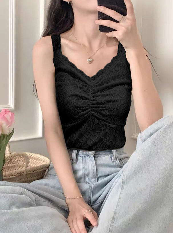 レースフロントギャザーキャミソール[ze650] | レディースファッション