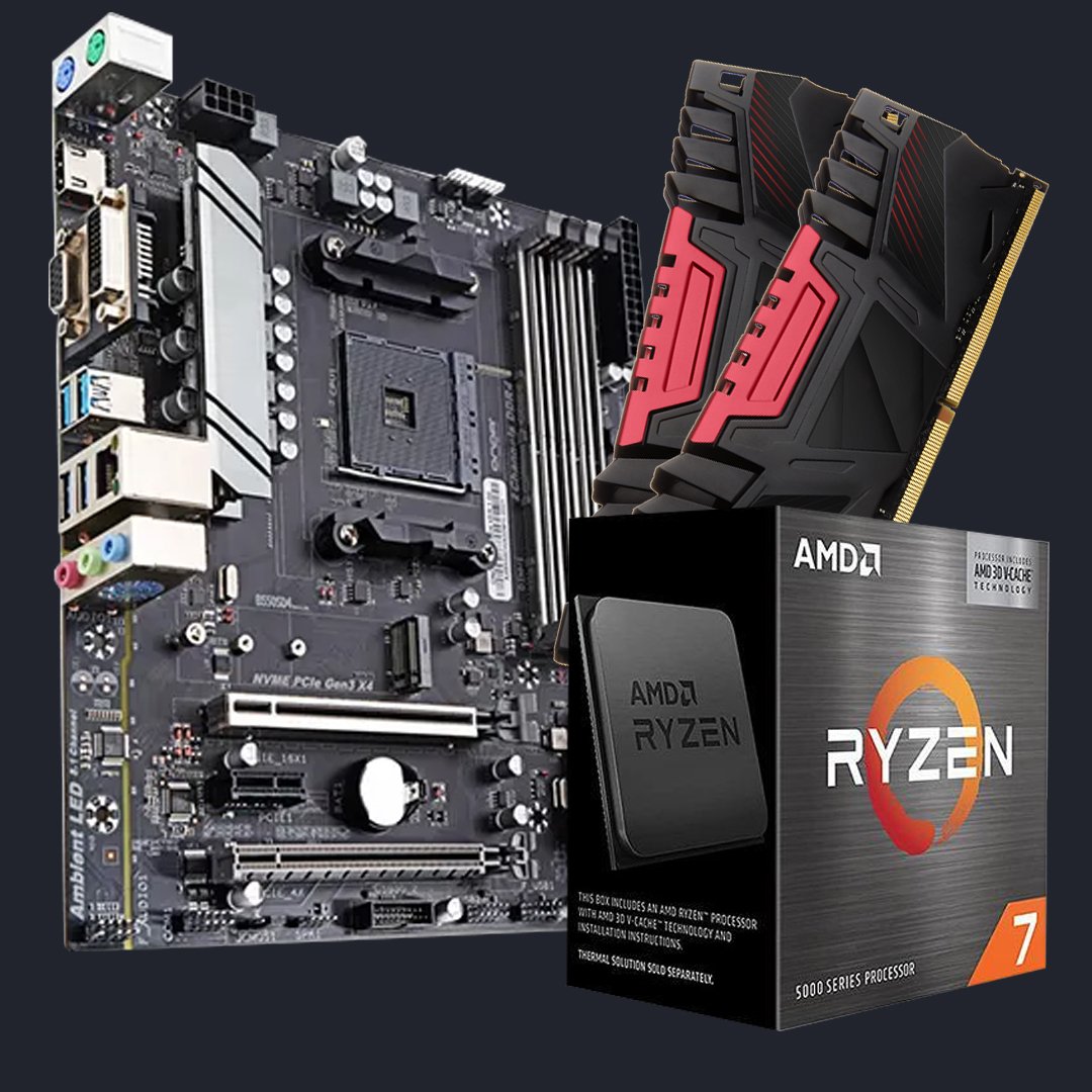 Kit Upgrade Processador AMD Ryzen 7 5800X3D + Placa mãe B550 AM4 +