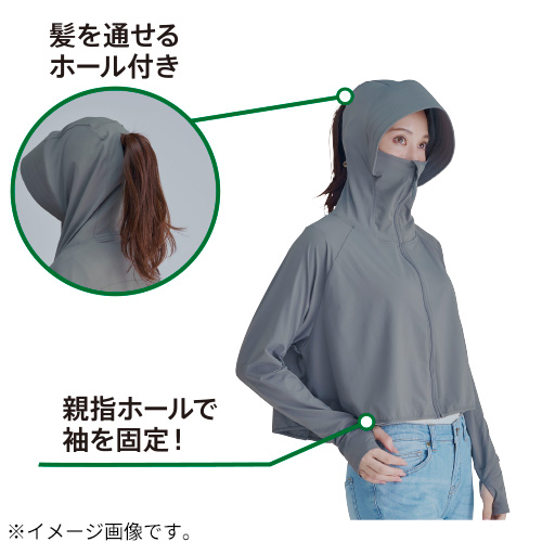 コジット サンブロックラボ 爽壁 フェイスガードUVパーカー チャコール