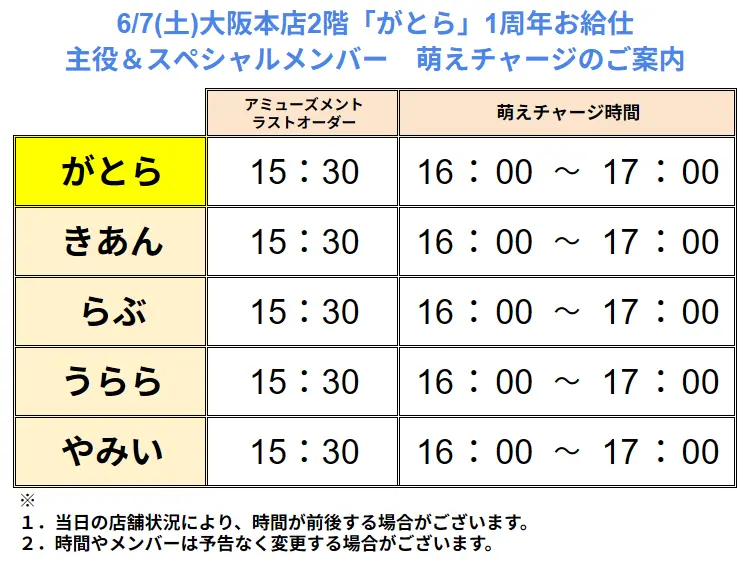 がとら1周年スペシャルお給仕 | 秋葉原・大阪・名古屋のメイドカフェ