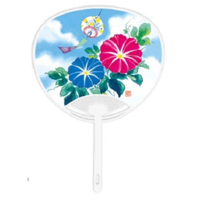 伏見上野旭昇堂 うちわ ポリ和風柄 風鈴 朝顔 No3001の通販｜うちわ