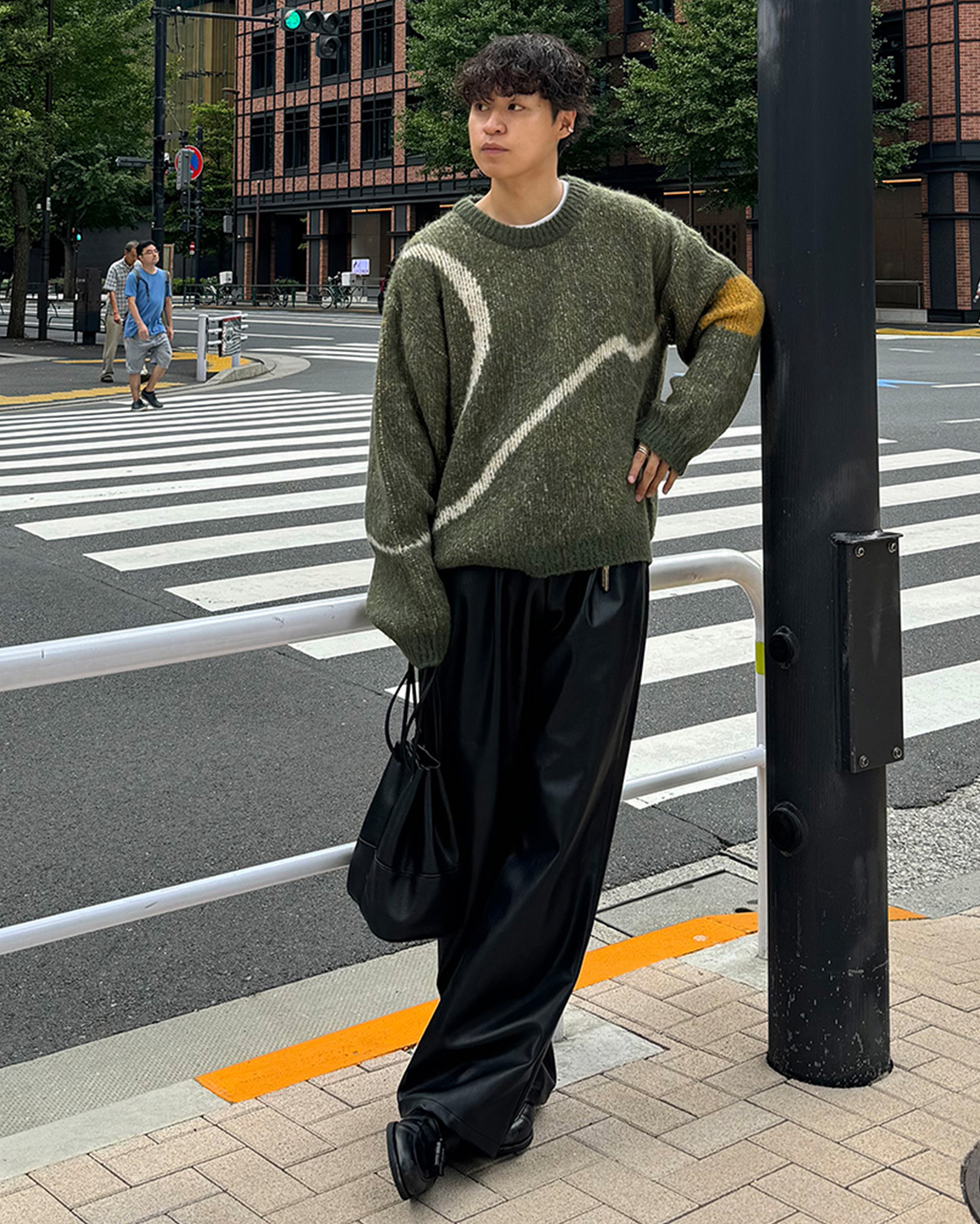 5回再販](ORIGINAL) ラインアートアルパカニット (khaki