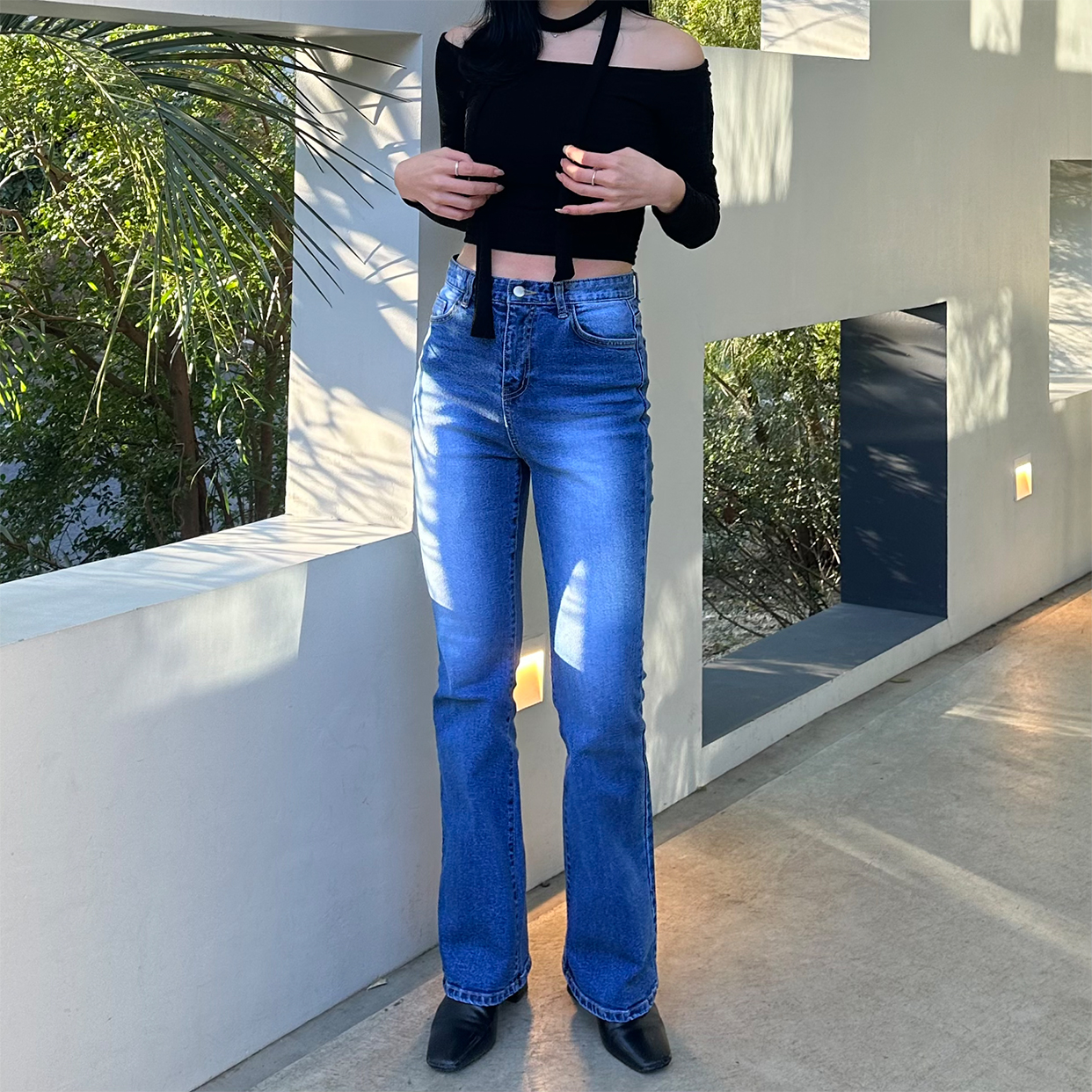 ブルーブーツカットデニムパンツ | ファッション通販サイト NUGU