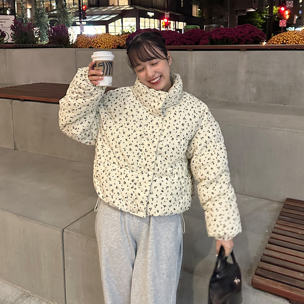 フラワーショートダウンジャンパー | ファッション通販サイト NUGU