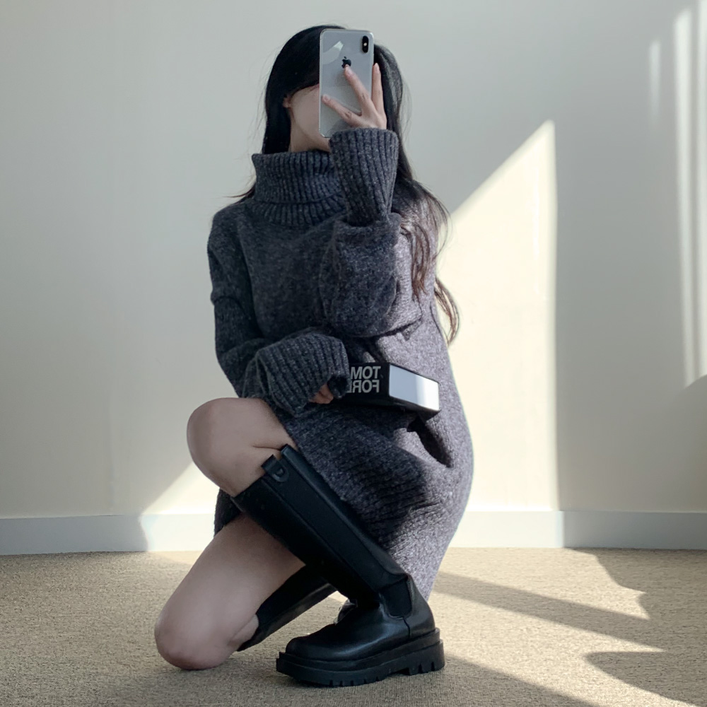 ハイタートルネックオーバーサイズニット (6color) | ファッション通販