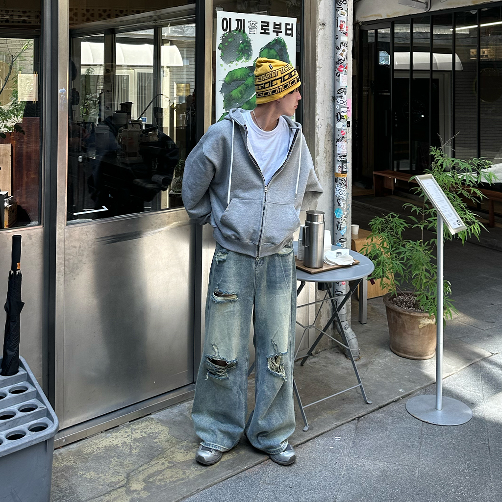 ヴィンテージスリットダメージデニムパンツ | ファッション通販サイト NUGU