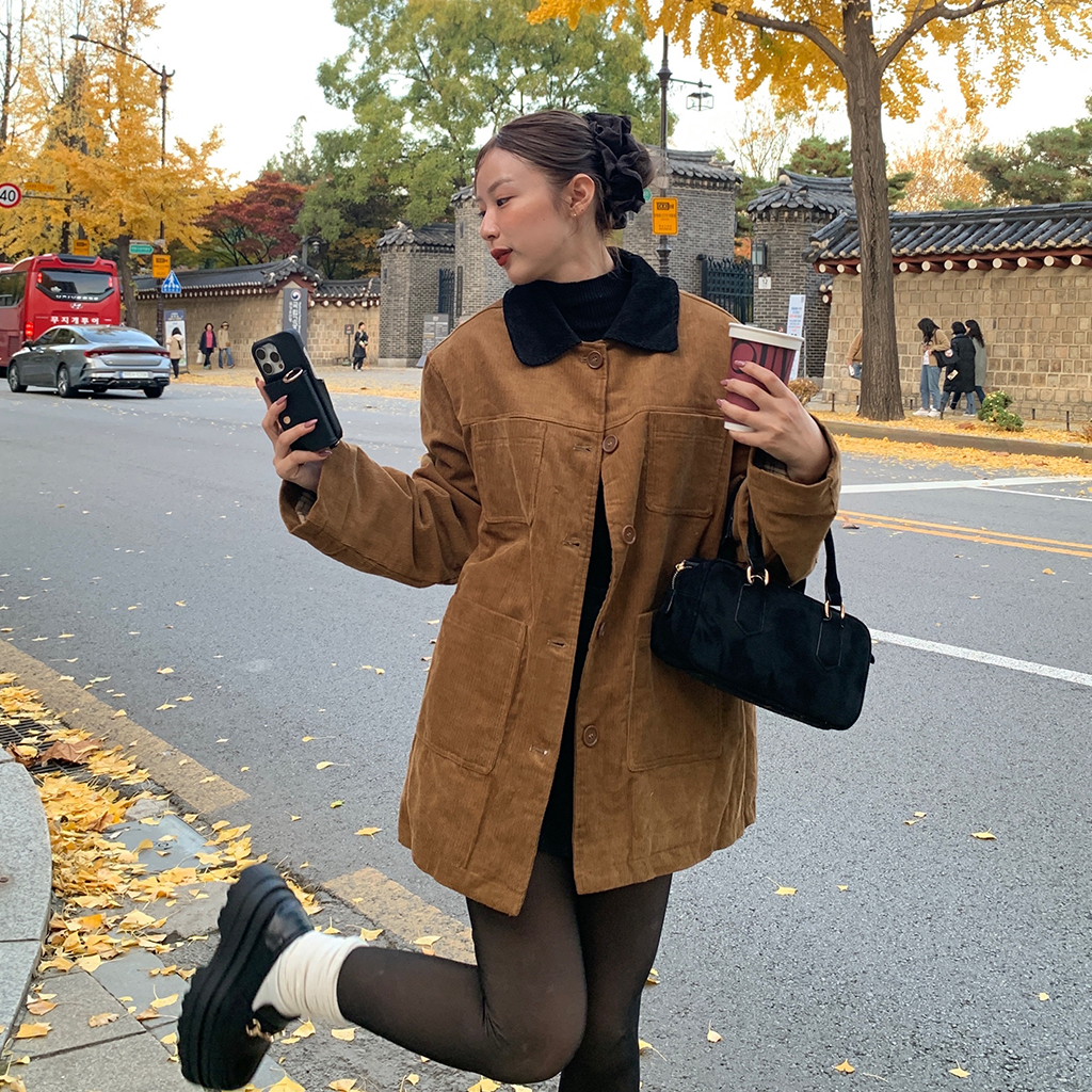 チェックバイカラーコーデュロイジャケット | ファッション通販サイト NUGU