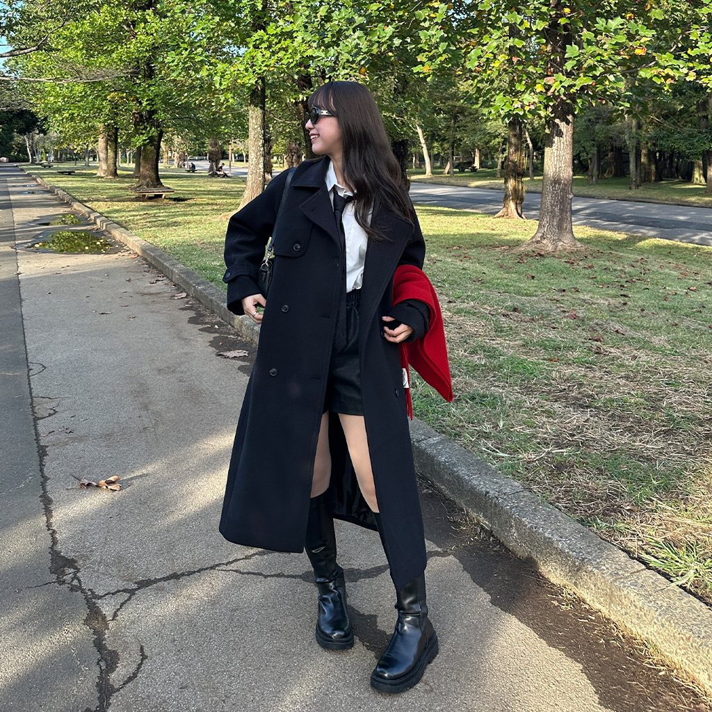 カラーツーボタンロングコート | ファッション通販サイト NUGU