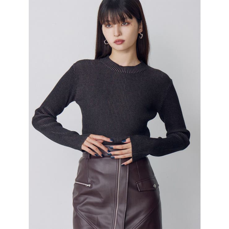 メランジバイカラーリブニット[品番：MKSW0067100]｜MURUA（ムルーア