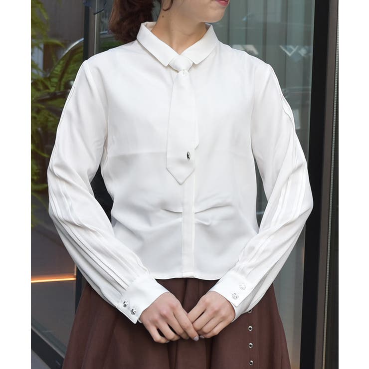 ネクタイセットシャツブラウス[品番：IGAW0005873]｜axes femme