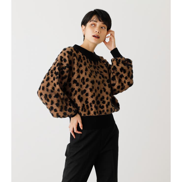 LEOPARD JACQUARD KNIT/レオパードジャガードニット[品番：AZLW0017845