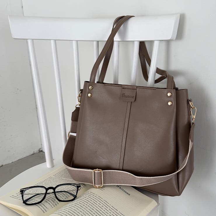 A4収納可能】PUダブルショルダートートバッグ ショルダーバッグ[品番