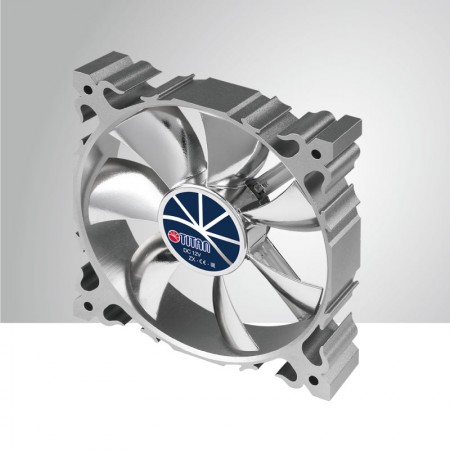 TITAN 12V DC 120mm アルミフレーム冷却静音ファン 7ブレード付き