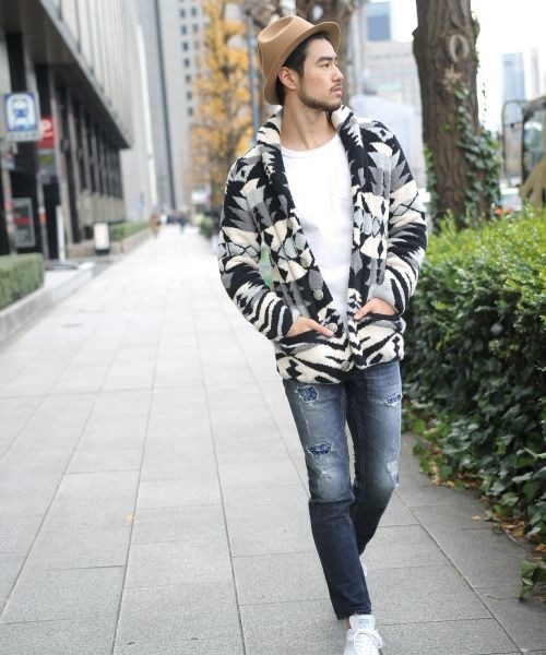 BAYFLOW（ベイフロー）の「シャギーネイティブショールカーディガン