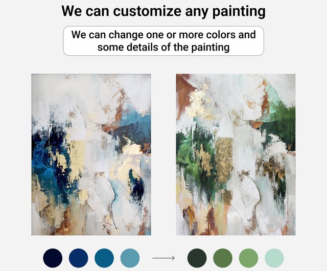 送料無料 30%OFF】ウクライナ 青と金の抽象画 | 抽象画2枚セット