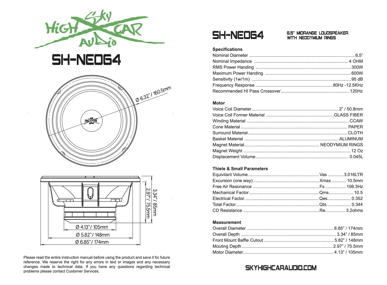 SHCA Pro Audio NEO64 6.5