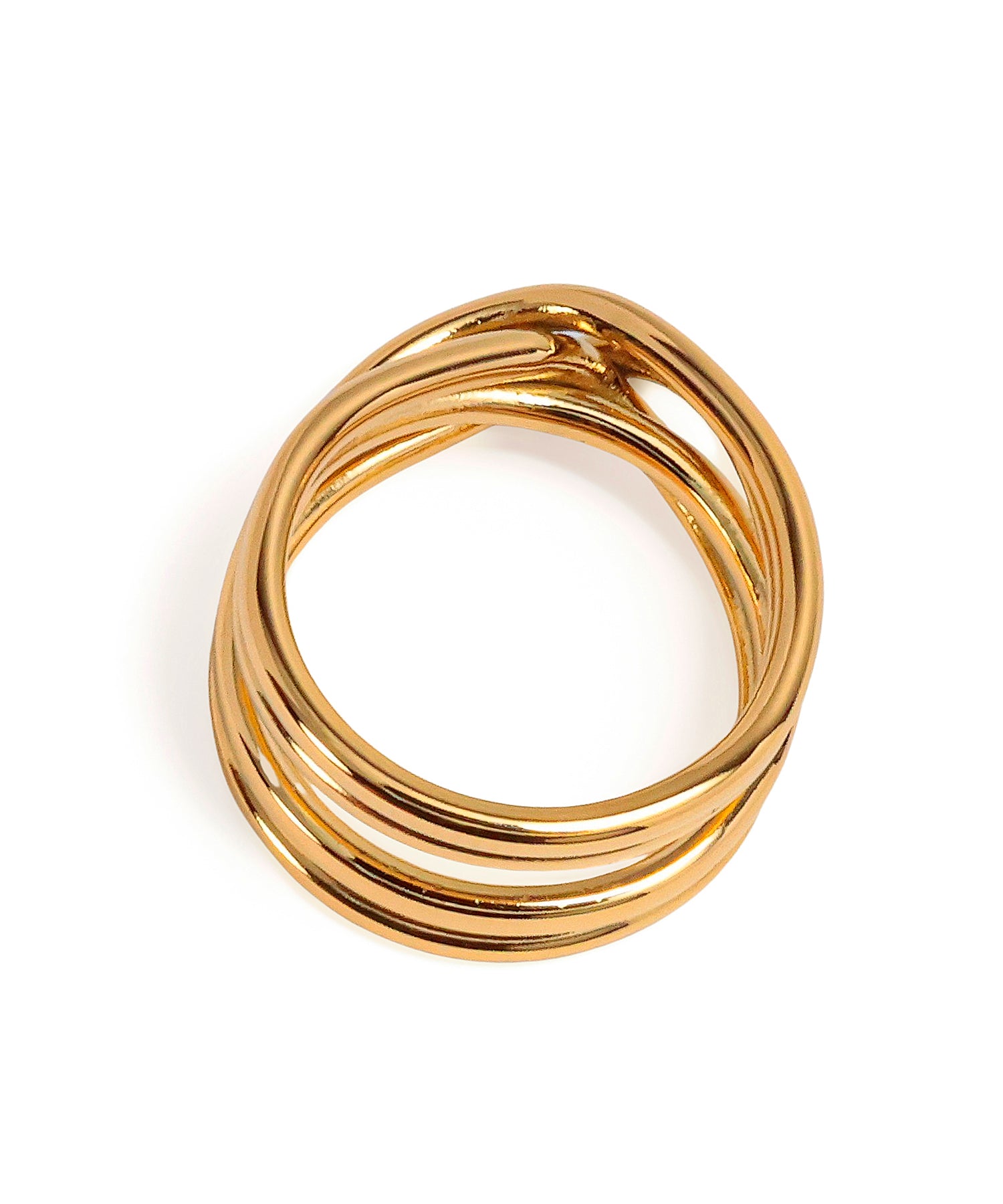 ゴールド]レイヤードクロスリング