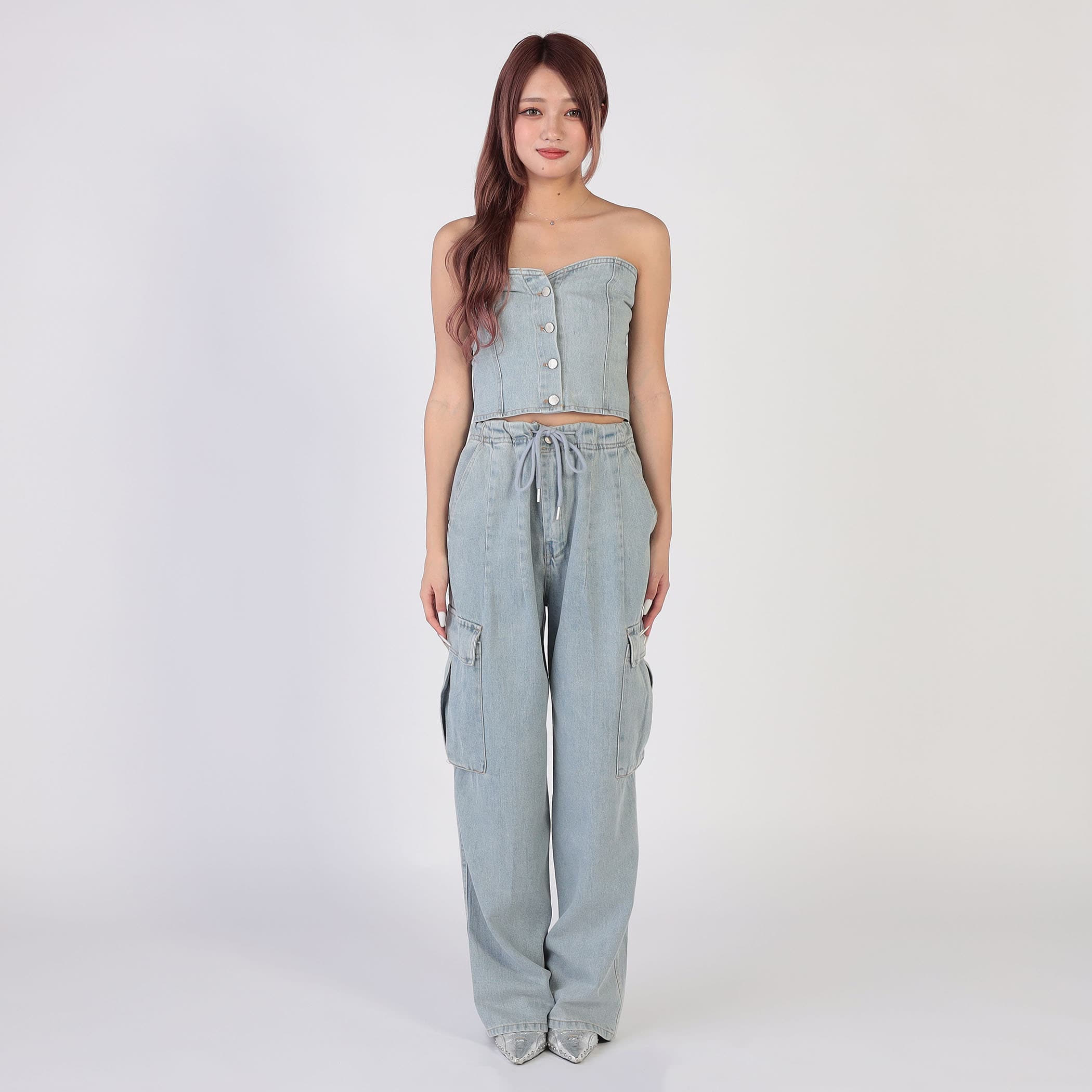 デニムビスチェxパンツSET｜セットアップ｜CECIL McBEE(セシル