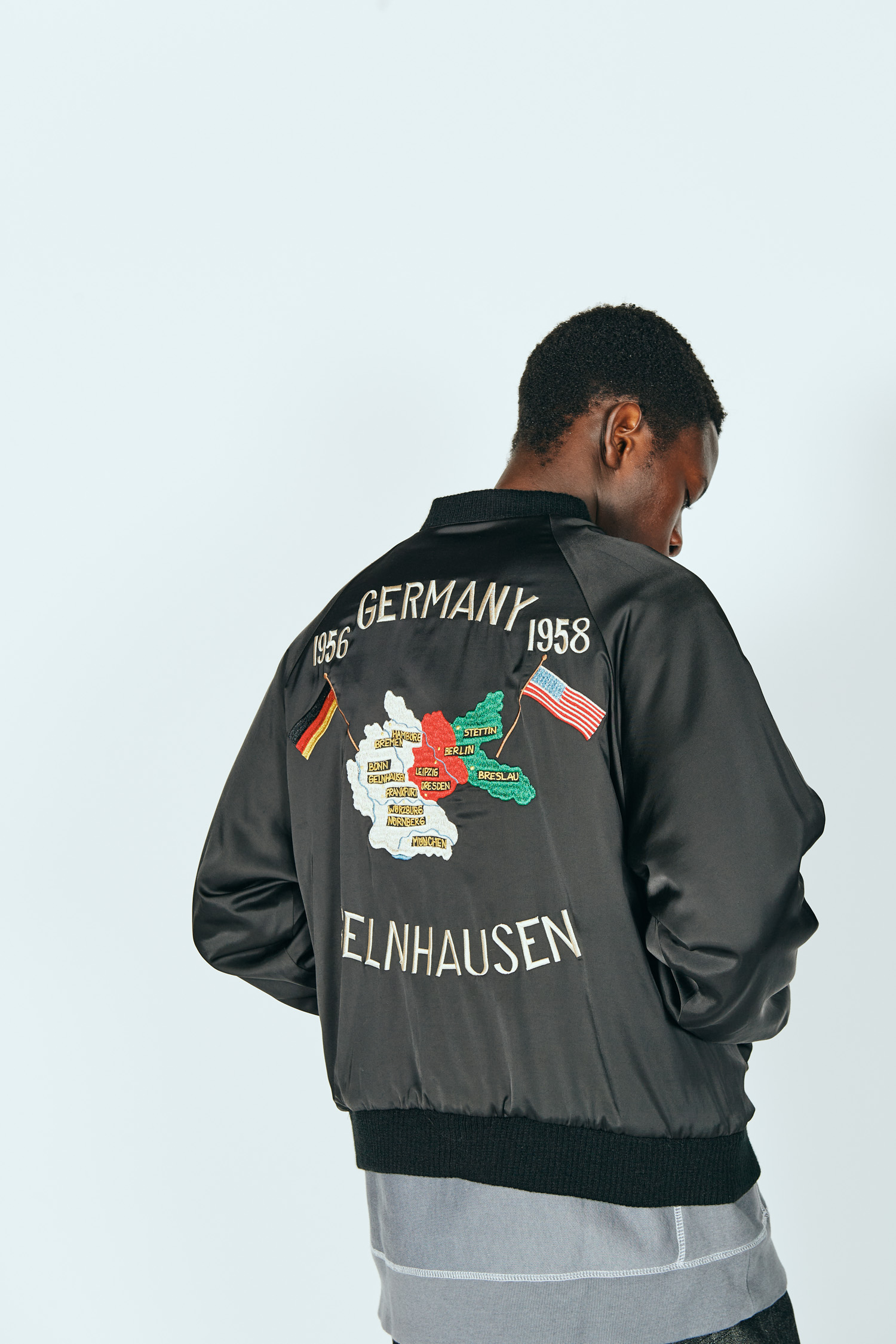 THRIFTY LOOK / REVERSIBLE SOUVENIR GERMANY JACKET SATIN – C.E.L.