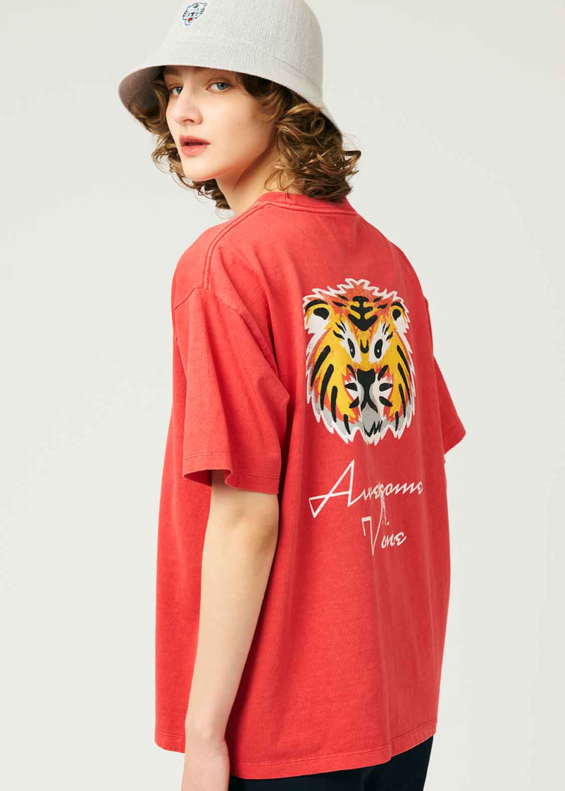 オーサムタイガー｜ピグメントビッグシルエットTシャツ｜ユニセックス