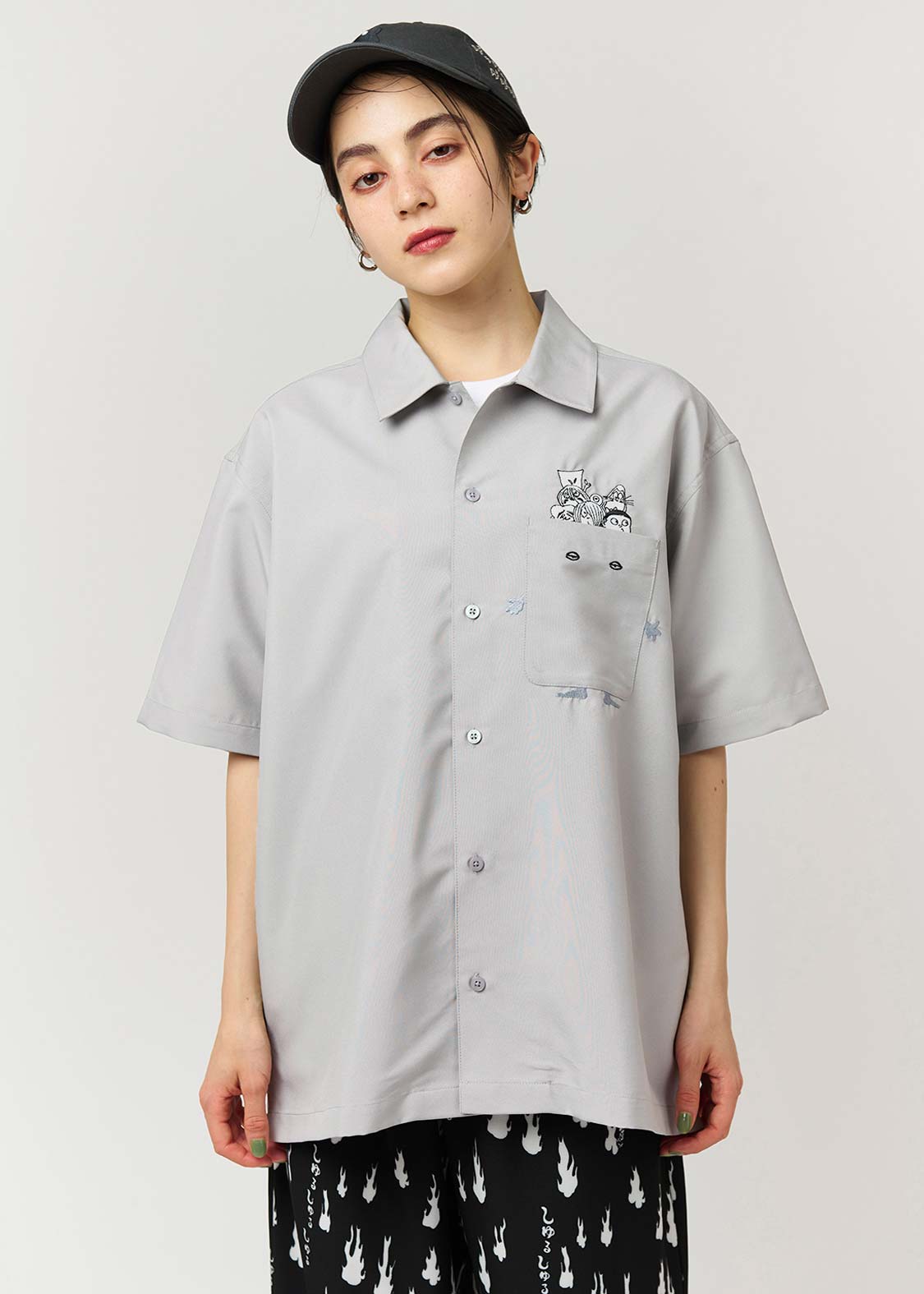 ぬりかべ｜ポリトロビッグシルエット半袖シャツ｜ユニセックス