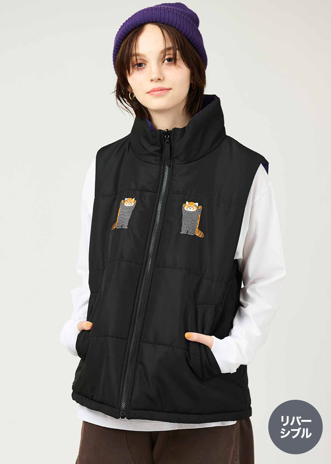 イカク｜リバーシブルパデッドベスト｜ユニセックス｜グラニフ(graniph