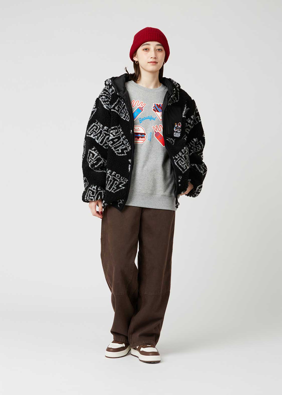 ザ フォーキャッツ｜ジャカードボアジップパーカー｜ユニセックス