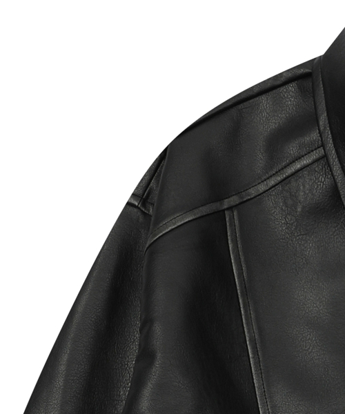 グロウヴィンテージウォッシングレザージャケット (ユニセックス