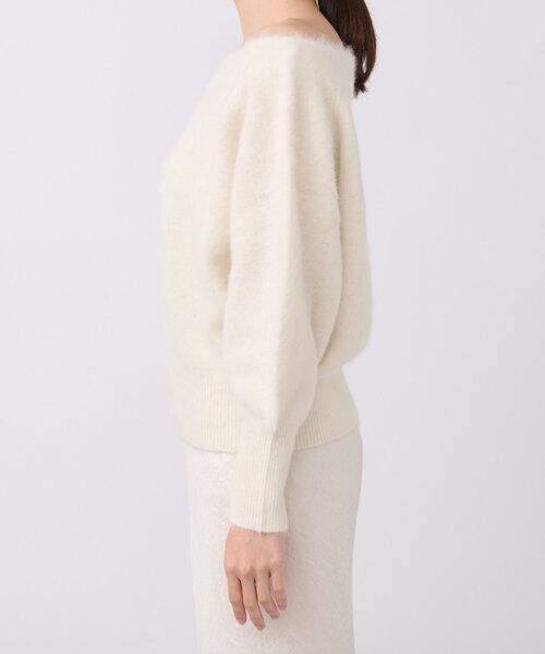 セール】ヘアリーウールカシミヤ混オフショルニット（ニット/セーター