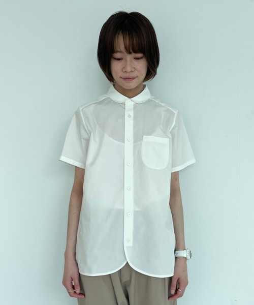 ラウンドカラー半袖シャツ（シャツ/ブラウス）｜FRAPBOIS（フラボア