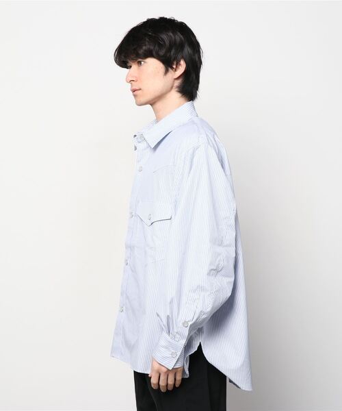 Jieda（ジエダ）の「STRIPE OVERSIZED WESTAN SHIRTS（シャツ/ブラウス