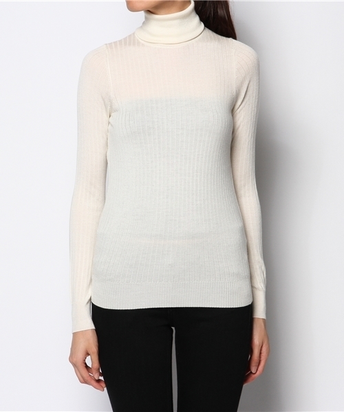 Drawer（ドゥロワー）の「DRAWER カシミヤシルク 18G リブタートル