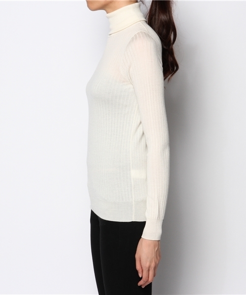 Drawer（ドゥロワー）の「DRAWER カシミヤシルク 18G リブタートル