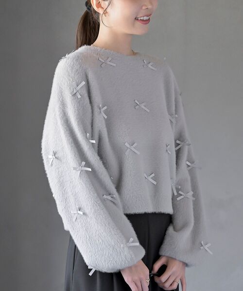 rps（アールピーエス）の「リボンモチーフ付きフェザーニットプル