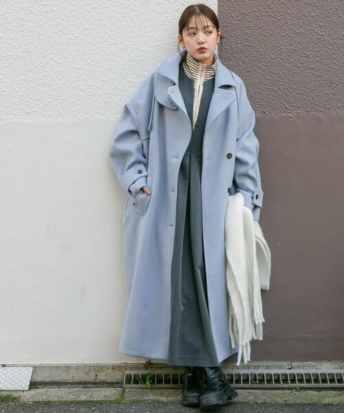 KBF（ケイビーエフ）の「『2サイズ展開』コクーンロングコート（ステン