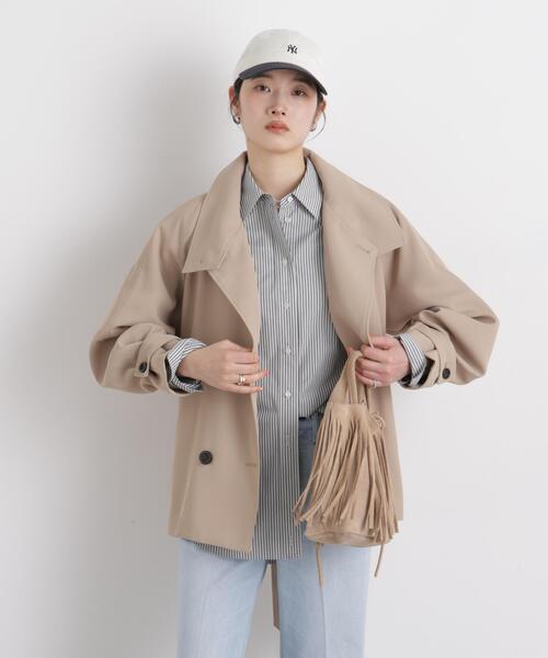 エアリーツイルベルテッドショートコート（トレンチコート）｜NANO
