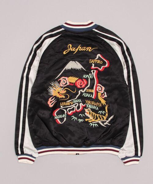 メンズL✨️ヒューストン スカジャン スーベニア ドラゴン 龍 刺繍