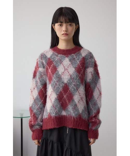 セール】アーガイルシャギーニット（ニット/セーター）｜AZUL BY