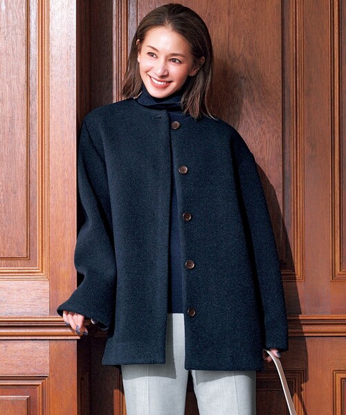 セール】ボンディング フォルムコート（ノーカラーコート）｜UNFILO