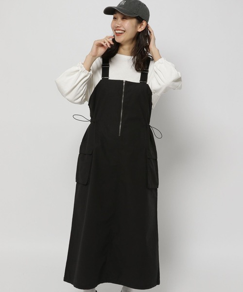 niko and（ニコアンド）の「ドロストZIPジャンパースカート