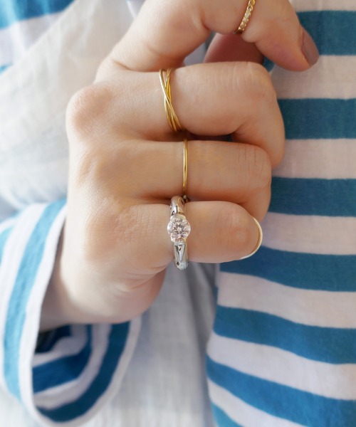 SILVER5ジルコニアピンキーリング/レディース/メンズ/（リング）｜e.m.