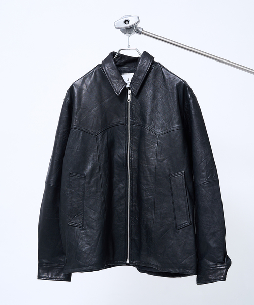 セール】UPCYCLE LETHER BLOUSON / アップサイクルレザーブルゾン