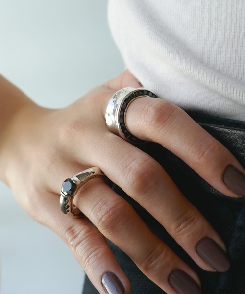 SILVER925ブラックジルコニアリング/メンズ/レディース（リング