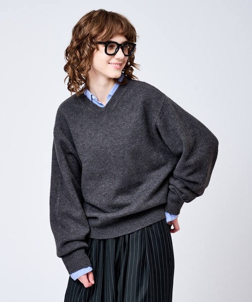 WETTEMPT（ウィテンプト）の「V-NECK WOOL LIKE KNIT / Vネックウール