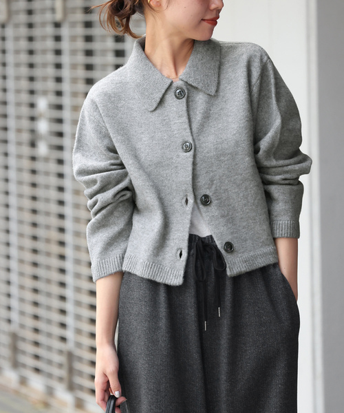 襟付きクロップドカーディガン（カーディガン/ボレロ）｜JOURNAL
