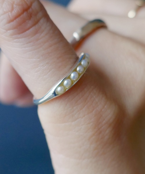 SILVER925パールピンキーリング/レディース/メンズ/（リング）｜e.m.