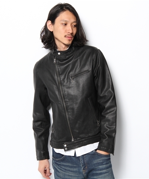 BEAMS（ビームス）の「BEAMS / シングルレザーライダースジャケット