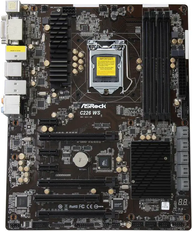 ASRock C226 WS ATX Server Motherboard - Newegg.com