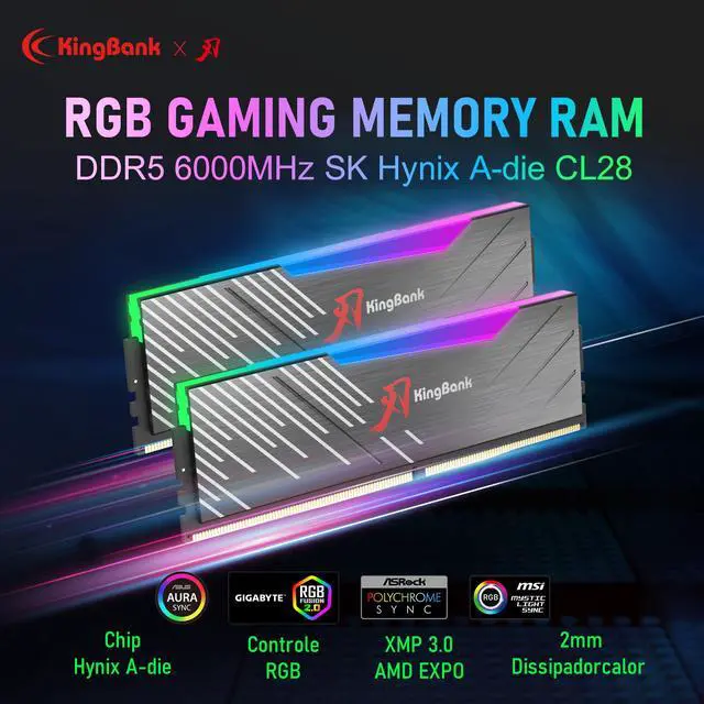 Kingbank RGB 32GB (2 x 16GB) 288-Pin PC RAM DDR5 6000 (PC5 48000