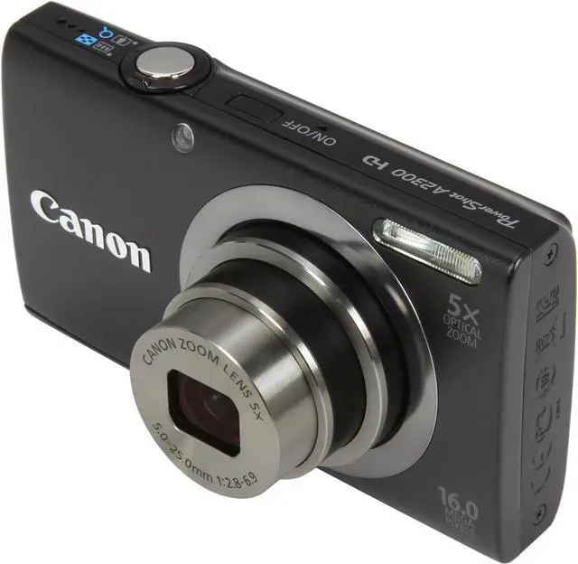 Refurbished: Canon PowerShot A2300 Black 16.0 MP 28mm Wide Angle